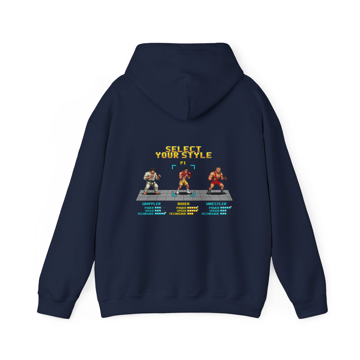 Boxing Hoodie - Select Your Style: Boxer - Retro Pixel Art Hoodie
