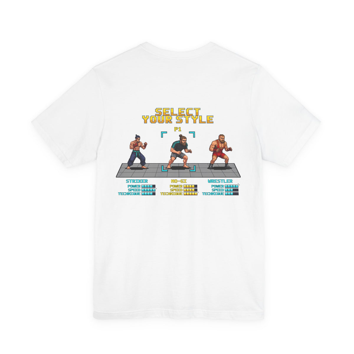 No Gi BJJ Shirt - Select Your Style: No-Gi - Retro Pixel Art Tee