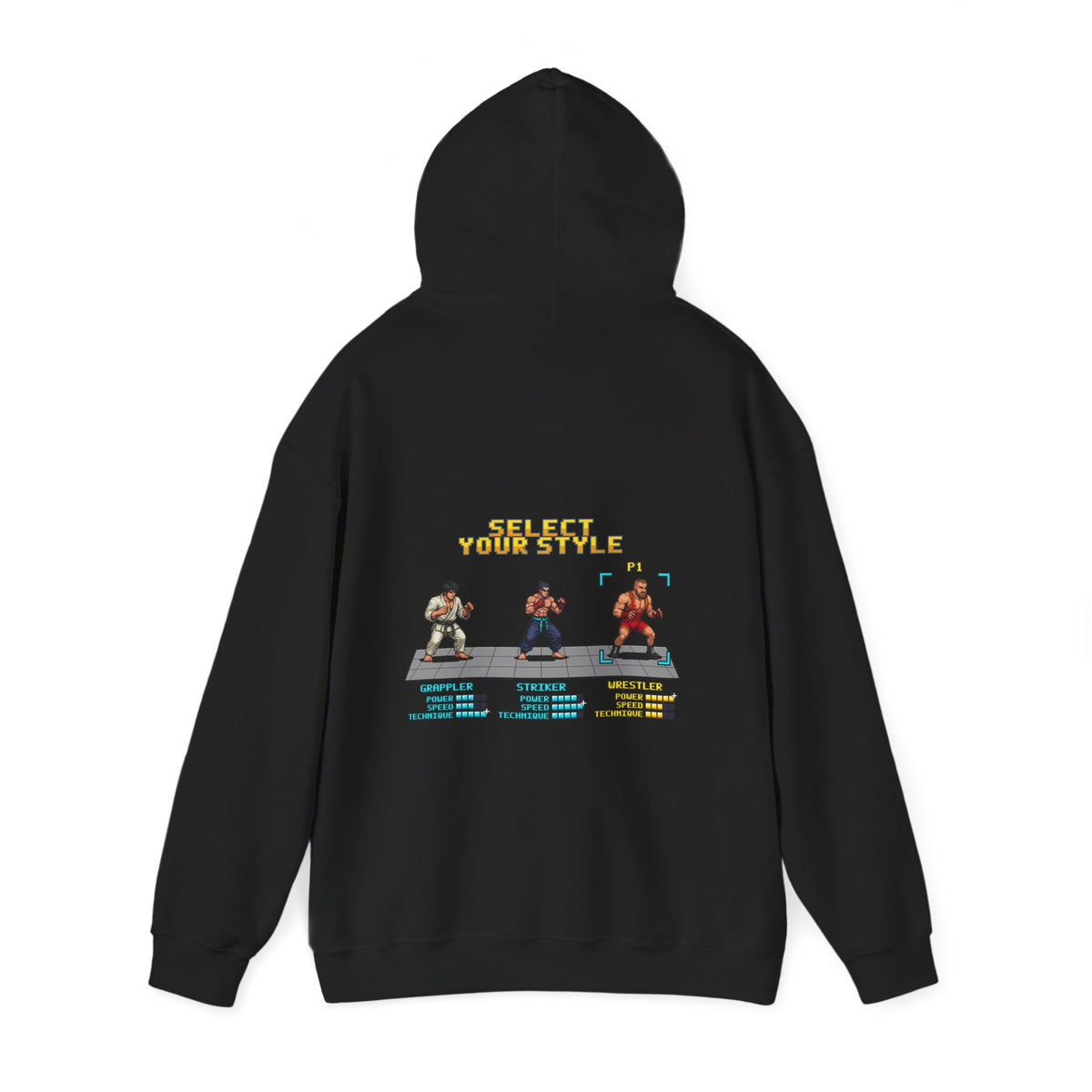 Wrestling Hoodie - Select Your Style: Wrestler - Retro Pixel Art Hoodie