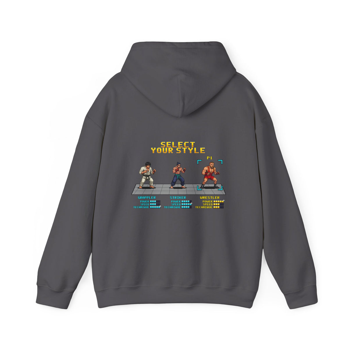 Wrestling Hoodie - Select Your Style: Wrestler - Retro Pixel Art Hoodie