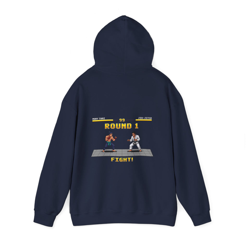 MMA Hoodie - Round 1: Muay Thai vs Jiu Jitsu - Retro Pixel Art Hoodie
