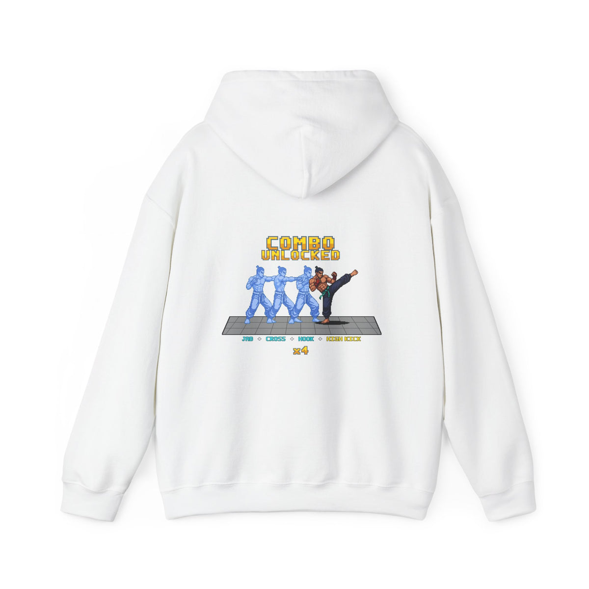Kickboxing Hoodie - Combo Unlocked - Retro Pixel Art Hoodie