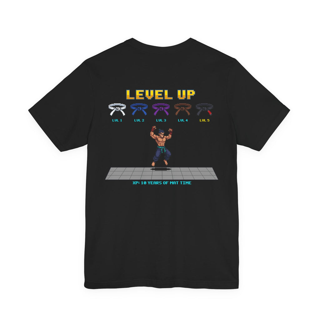 BJJ Shirt - Level Up Belt Ranks - Retro Pixel Art Tee