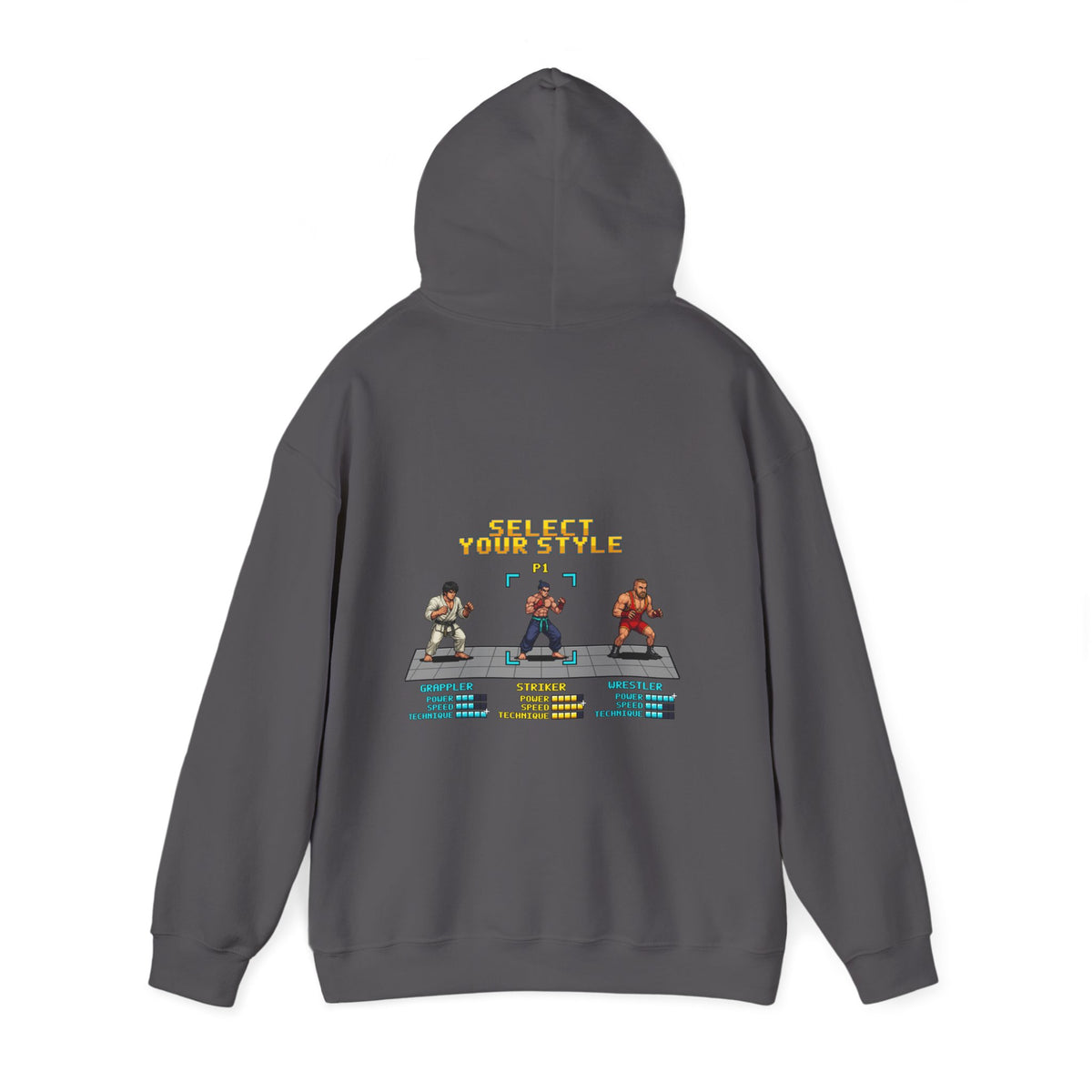 MMA Hoodie - Select Your Style: Striker - Retro Pixel Art Hoodie