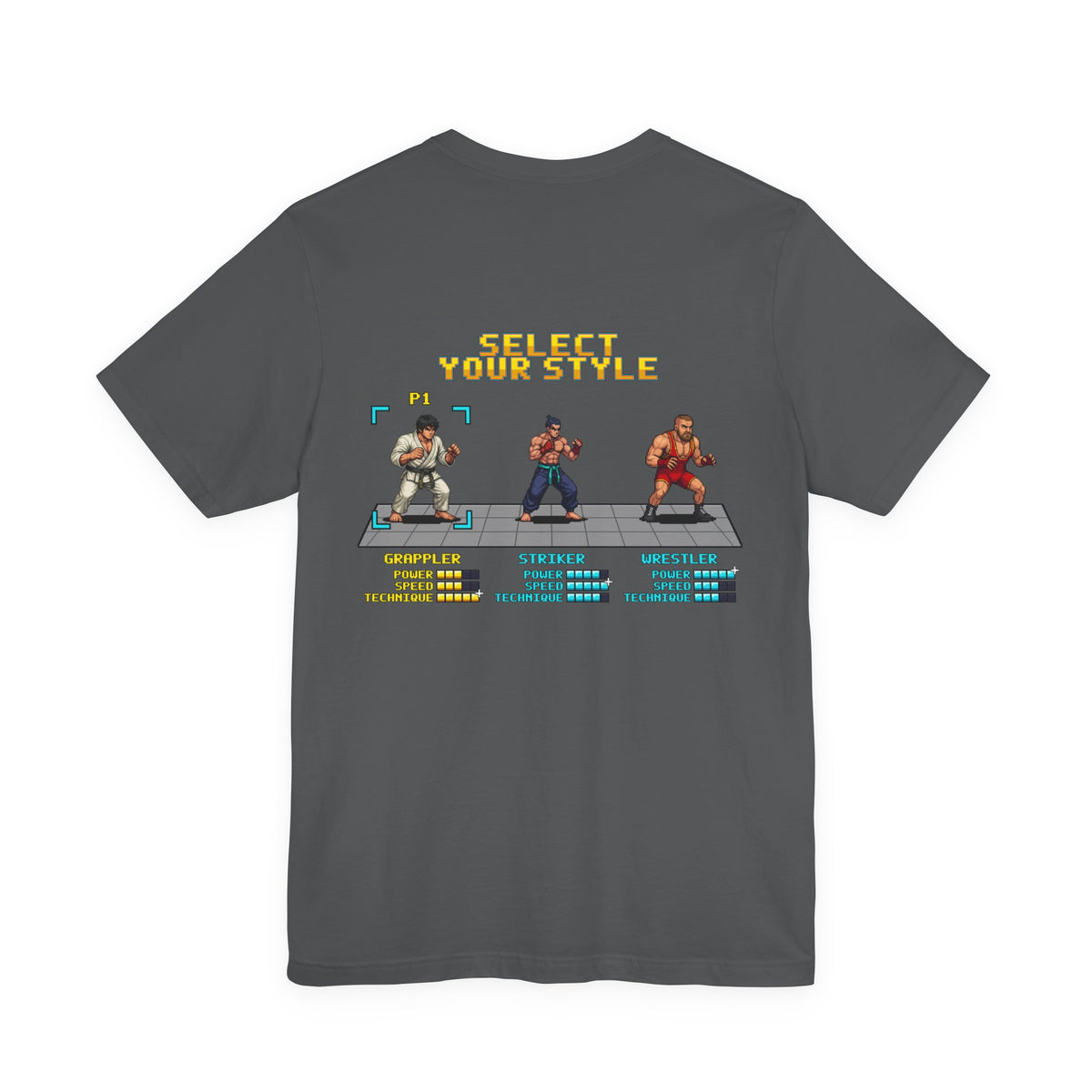 BJJ Shirt - Select Your Style: Grappler - Retro Pixel Art Tee