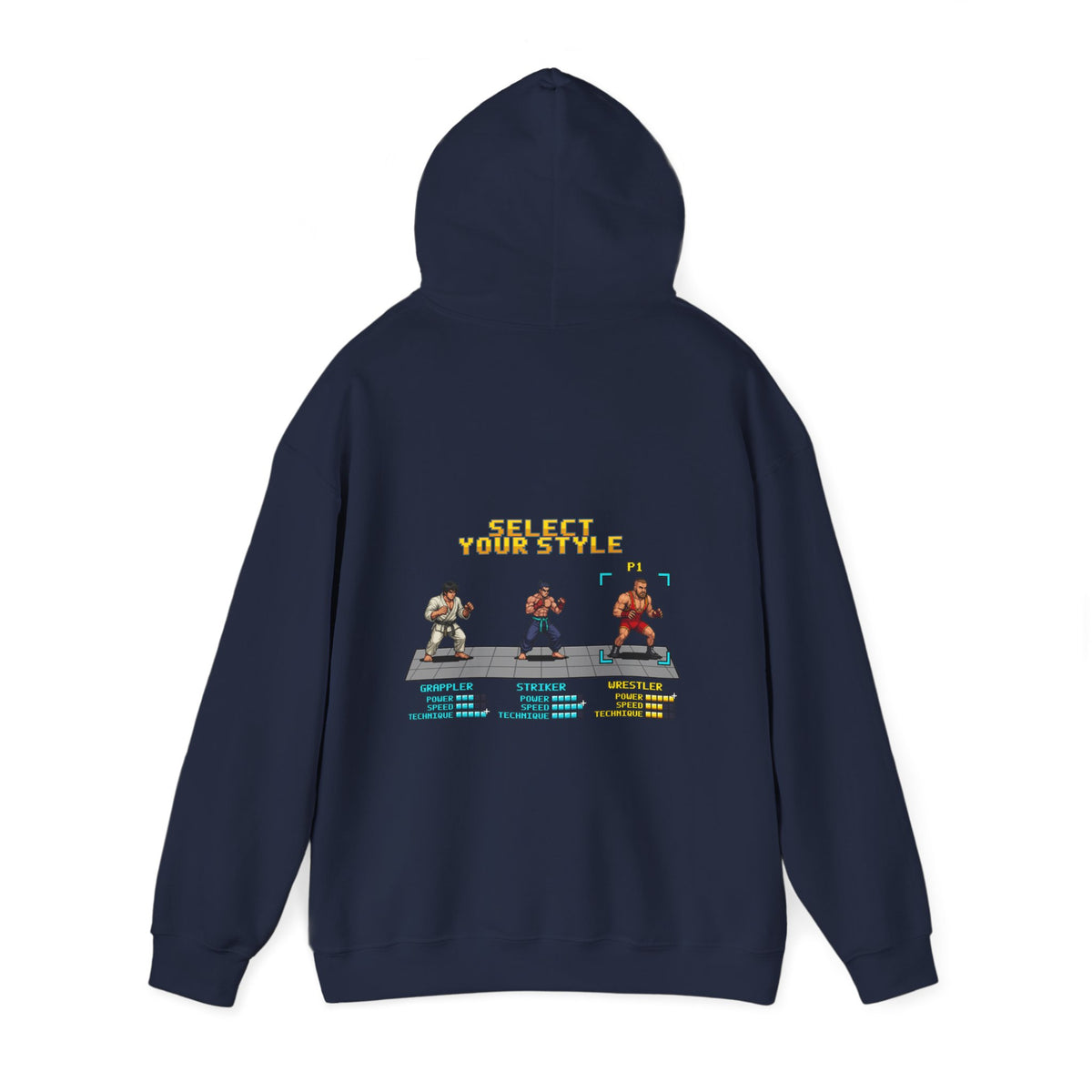 Wrestling Hoodie - Select Your Style: Wrestler - Retro Pixel Art Hoodie
