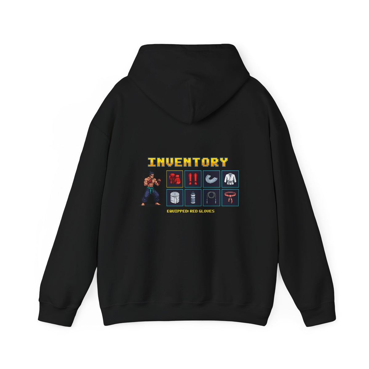 Martial Arts Hoodie - Fight Gear Inventory - Retro Pixel Art Hoodie