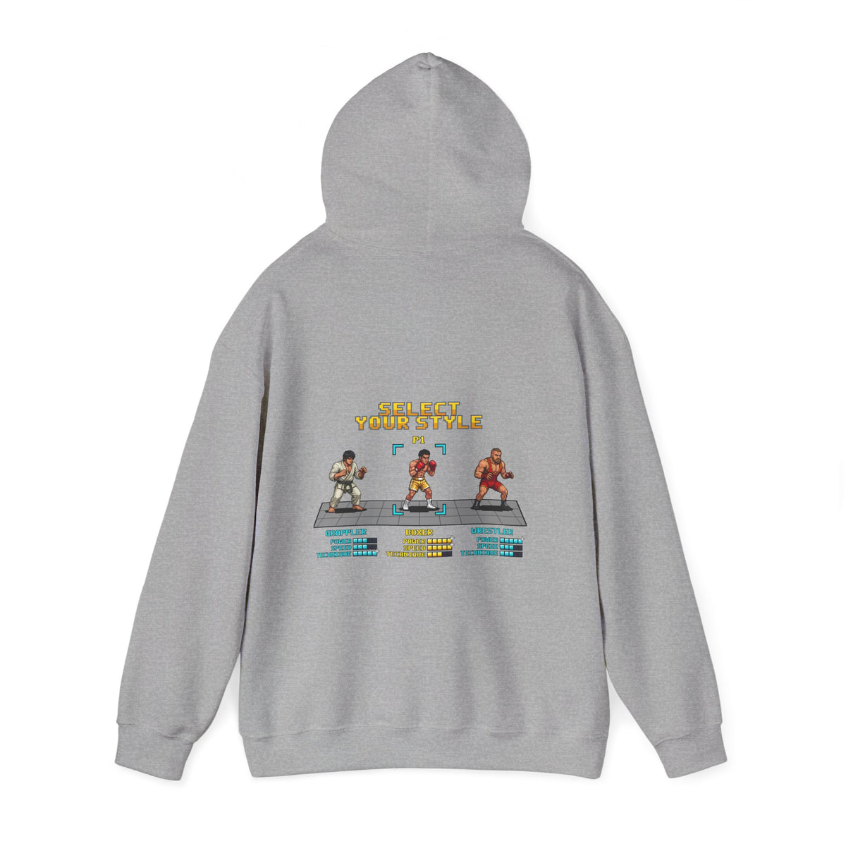 Boxing Hoodie - Select Your Style: Boxer - Retro Pixel Art Hoodie