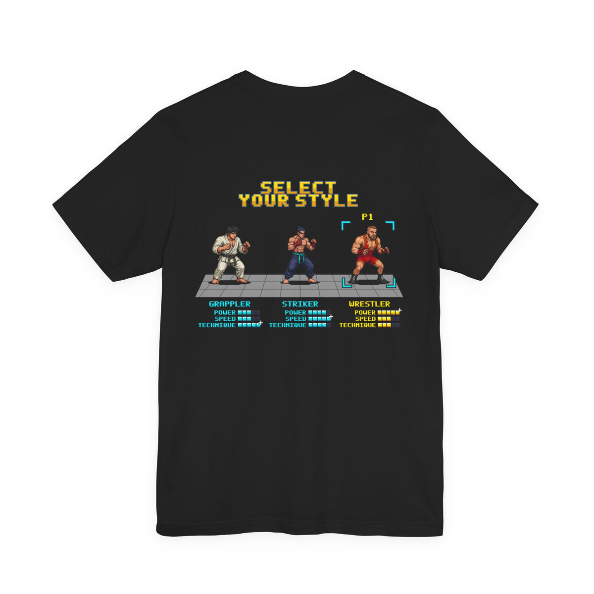 Wrestling Shirt - Select Your Style: Wrestler - Retro Pixel Art Tee
