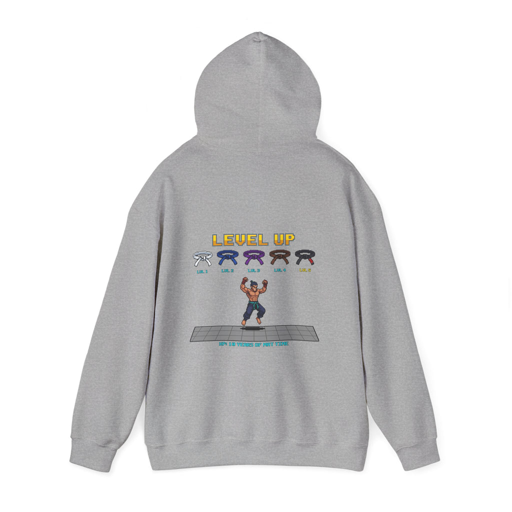 BJJ Hoodie - Level Up Belt Ranks - Retro Pixel Art Hoodie