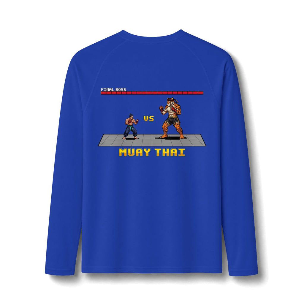 Muay Thai Rash Guard - Final Boss Tiger - Pixel Art Rashguard