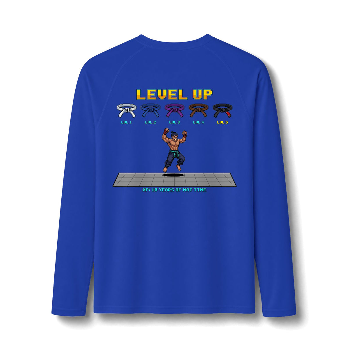 BJJ Rash Guard - Level Up Belt Ranks - Pixel Art Rashguard