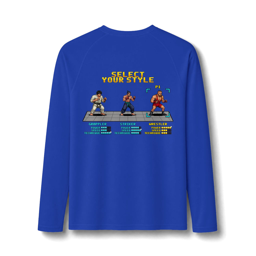 Wrestling Rash Guard - Select Your Style: Wrestler - Pixel Art Rashguard
