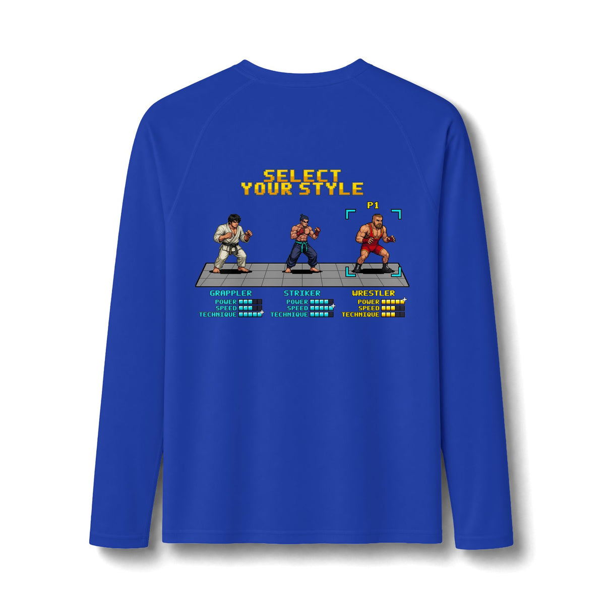 Wrestling Rash Guard - Select Your Style: Wrestler - Pixel Art Rashguard