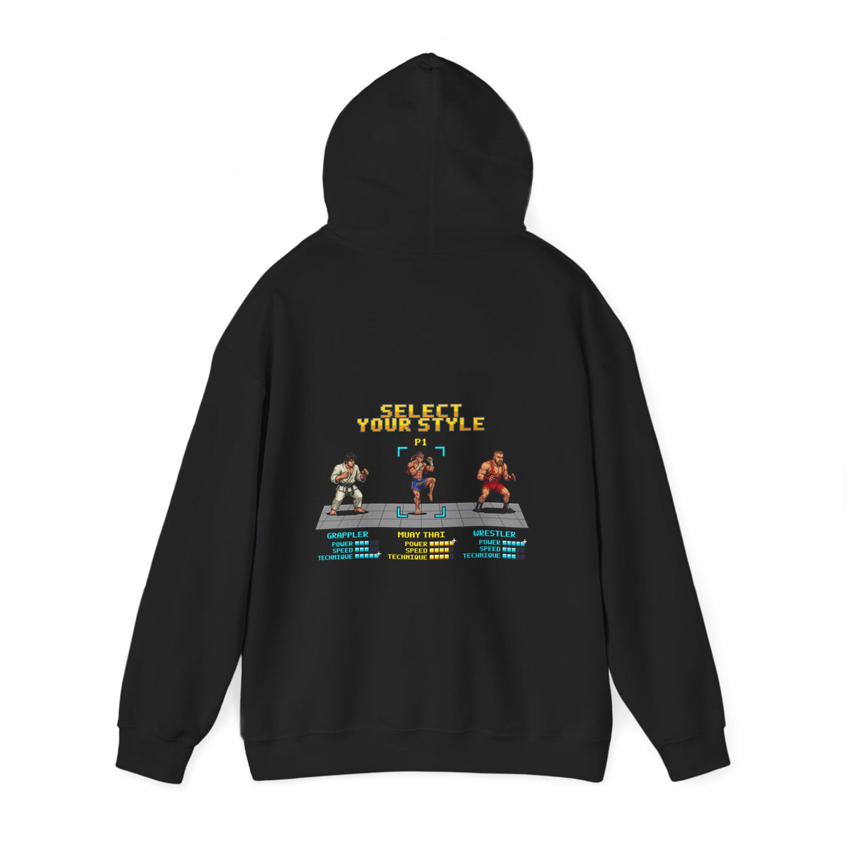 Muay Thai Hoodie - Select Your Style: Nak Muay - Retro Pixel Art Hoodie